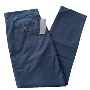 Tommy Hilfiger Men's Tailored Fit Stretch Chino Blue Pants 36 X 32 NEW
